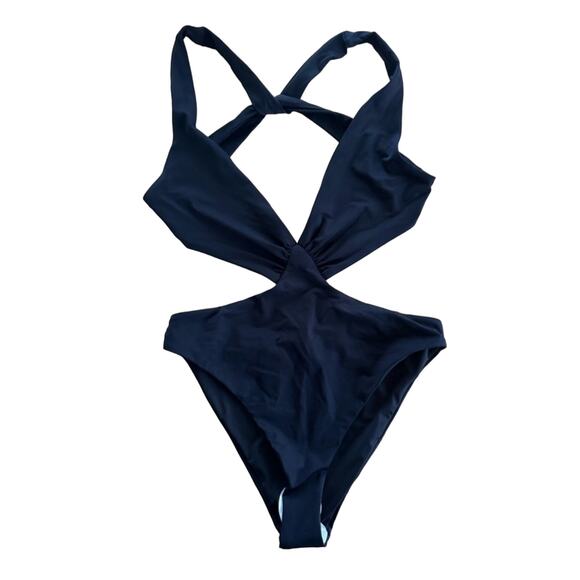 New FREE PEOPLE Agua Bendita Malibu One-Piece Swimsuit $180 LARGE Black - Picture 6 of 9